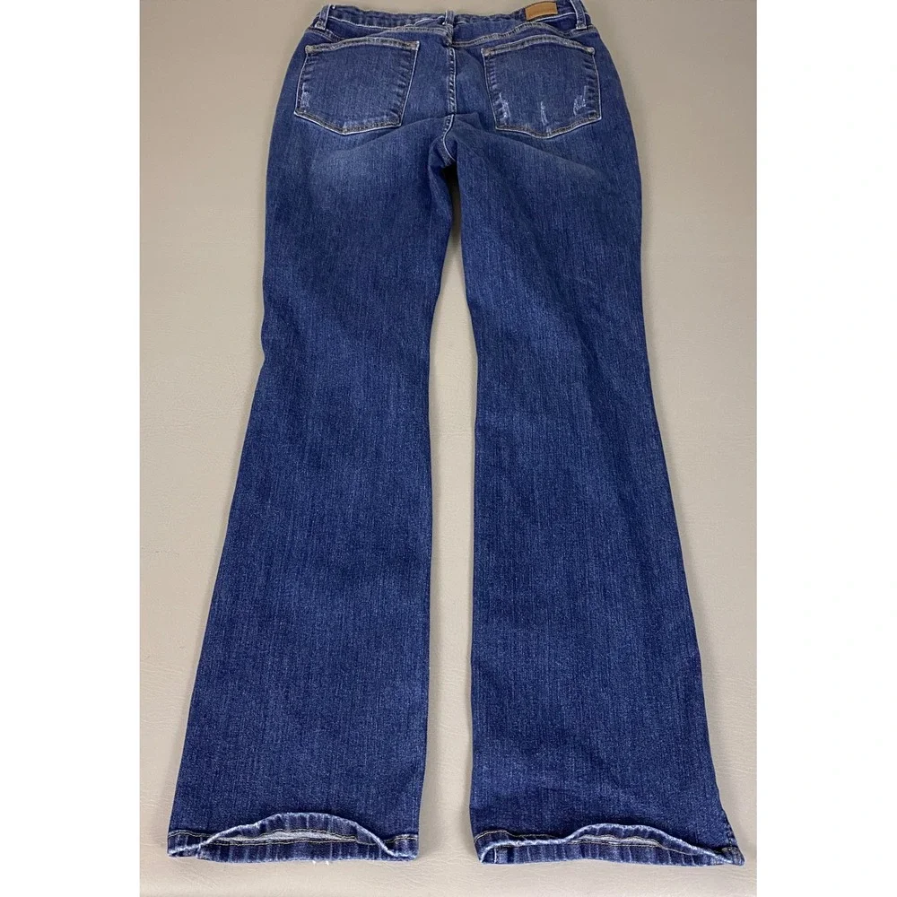 Judy Blue Slim Bootcut Jeans Women's Size 13/31 Blue Dark Wash Distressed